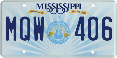 MS license plate MQW406