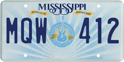 MS license plate MQW412