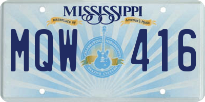 MS license plate MQW416