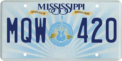 MS license plate MQW420