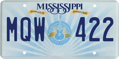 MS license plate MQW422
