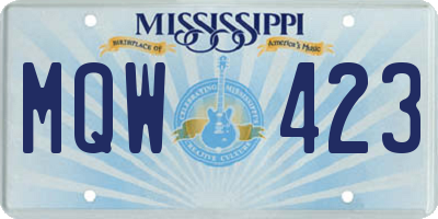 MS license plate MQW423