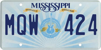 MS license plate MQW424