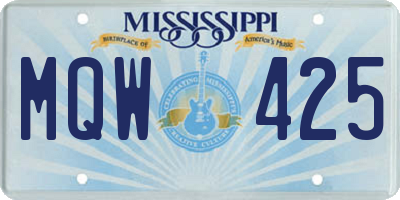 MS license plate MQW425
