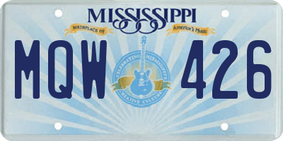 MS license plate MQW426