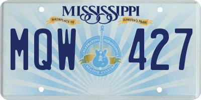 MS license plate MQW427