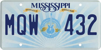 MS license plate MQW432