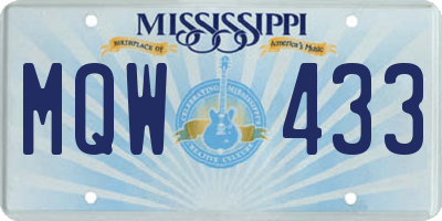 MS license plate MQW433