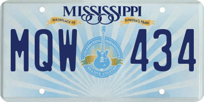 MS license plate MQW434