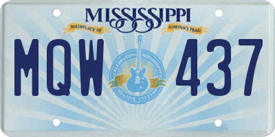 MS license plate MQW437