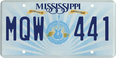 MS license plate MQW441