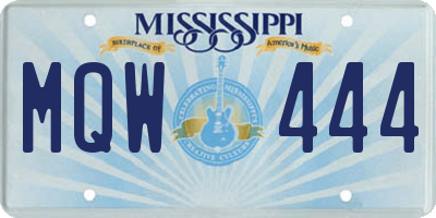 MS license plate MQW444