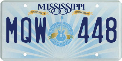 MS license plate MQW448