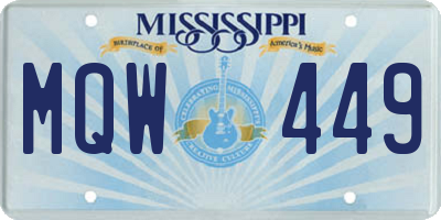 MS license plate MQW449