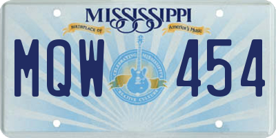 MS license plate MQW454