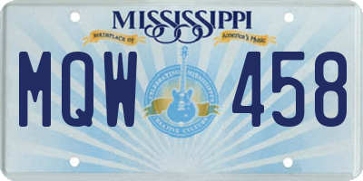 MS license plate MQW458
