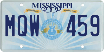 MS license plate MQW459