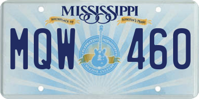 MS license plate MQW460