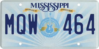 MS license plate MQW464