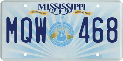 MS license plate MQW468