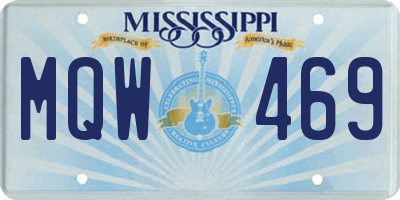 MS license plate MQW469