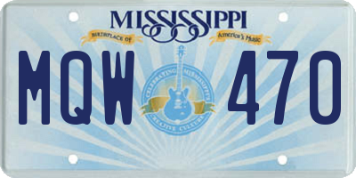 MS license plate MQW470