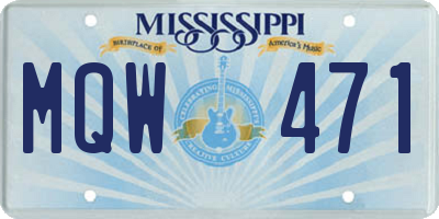 MS license plate MQW471