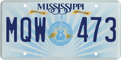 MS license plate MQW473