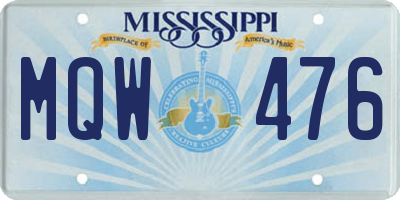 MS license plate MQW476
