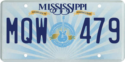 MS license plate MQW479