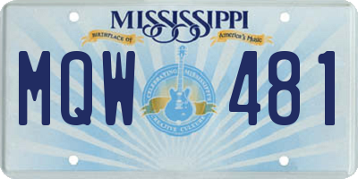 MS license plate MQW481