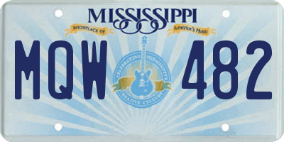 MS license plate MQW482