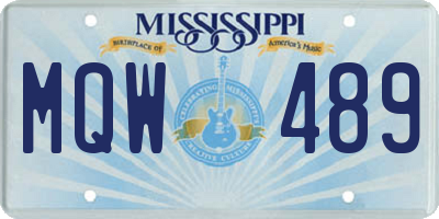 MS license plate MQW489