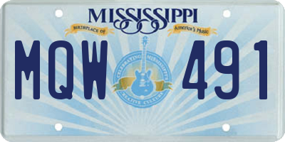 MS license plate MQW491