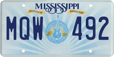 MS license plate MQW492
