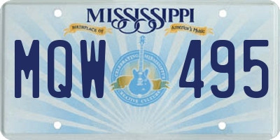 MS license plate MQW495