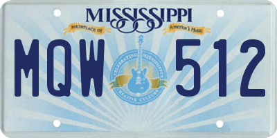 MS license plate MQW512