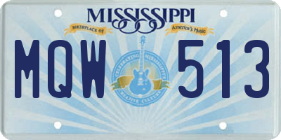 MS license plate MQW513