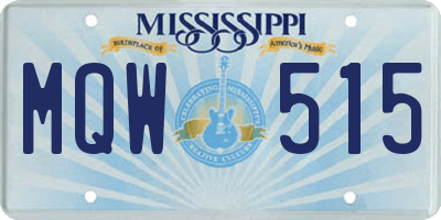 MS license plate MQW515