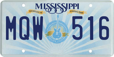 MS license plate MQW516