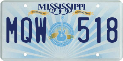 MS license plate MQW518
