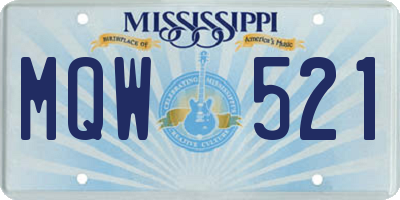 MS license plate MQW521