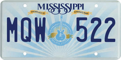 MS license plate MQW522