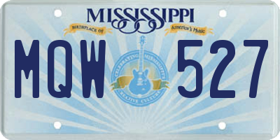 MS license plate MQW527
