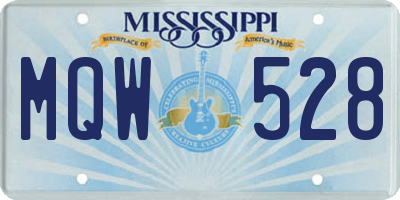 MS license plate MQW528