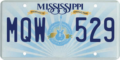 MS license plate MQW529