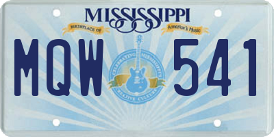 MS license plate MQW541