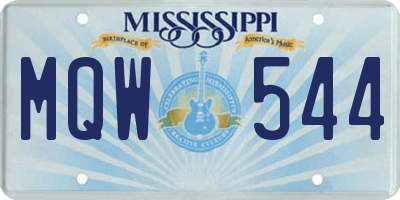 MS license plate MQW544