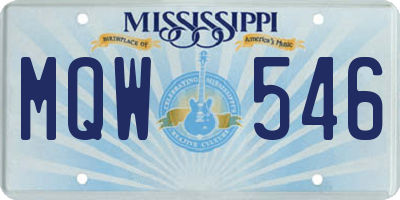 MS license plate MQW546