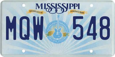 MS license plate MQW548